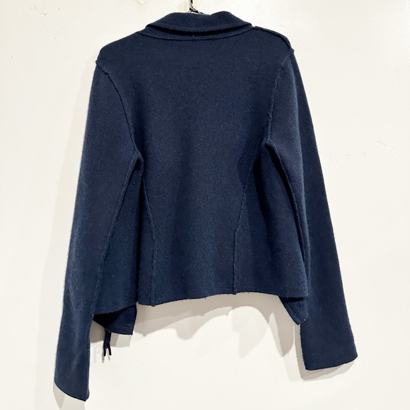 Margaret O’Leary St. Bridgette Moto Cashmere Jacket in Navy Size Medium - Picture 4 of 8